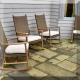L07. Set of 4 outdoor metal rocking chairs. 